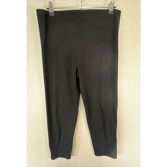 Danskin Black Plain Basic Cropped Stretchy Athletic Leggings - Picture 1 of 4